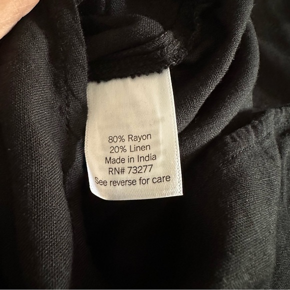 Sonoma Goods For Life Women’s Black Linen-Blend 3/4 Sleeves Midi Dress - NWT - Picture 3 of 4